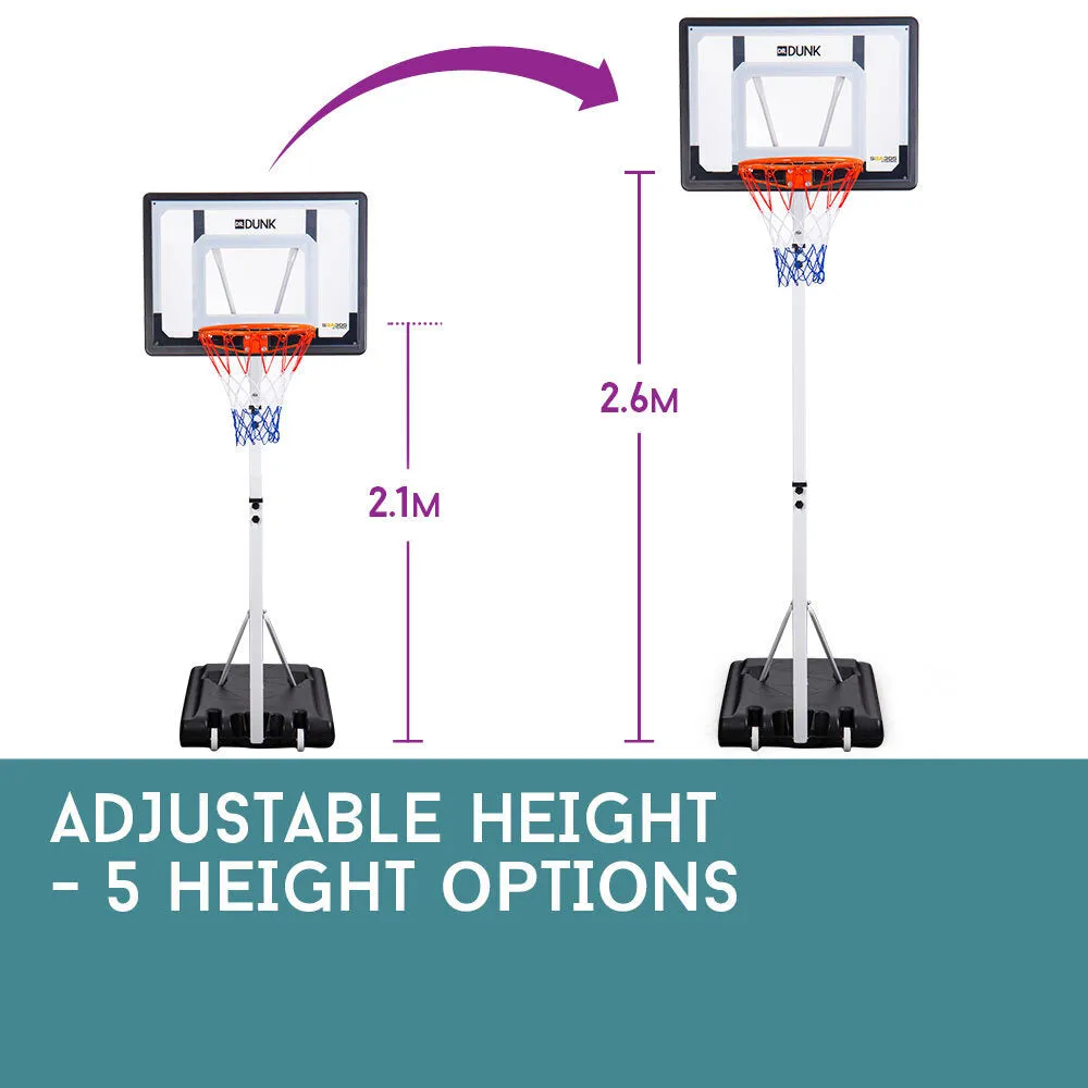 Adjustable 8.5ft Basketball Hoop System, Shatterproof Backboard - DrDunk
