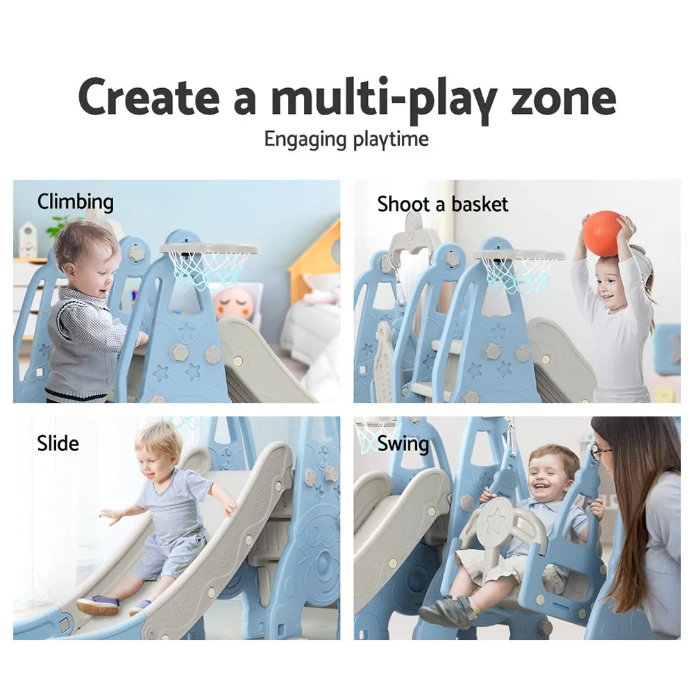 Durable 3-in-1 Kids Swing Slide Set Basketball Hoop – Keezi