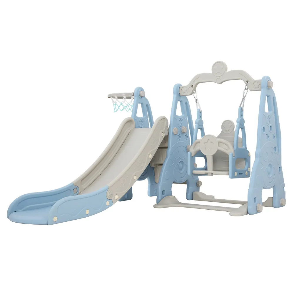 Durable 3-in-1 Kids Swing Slide Set Basketball Hoop – Keezi