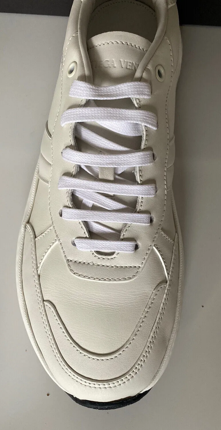 NIB $850 Bottega Veneta Men’s White Calf Leather Sneakers 12.5 45.5 565646 9117