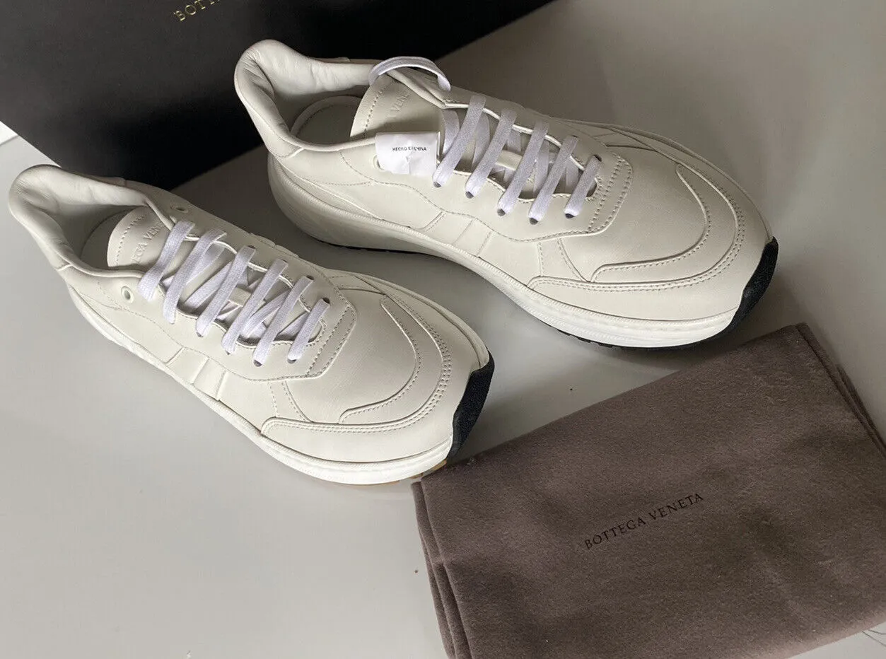 NIB $850 Bottega Veneta Men’s White Calf Leather Sneakers 12.5 45.5 565646 9117