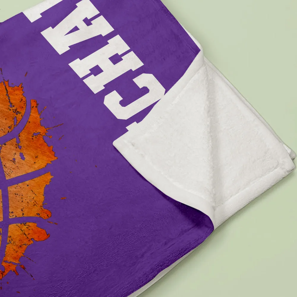 Personalised Basketball Blanket: Custom Name & Number Basketball Heart Blanket - Ideal Gift for Basketball Players or Teams