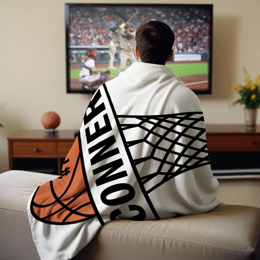 Personalised Basketball Blanket, Custom Name Blanket, Soft Throw Blankets, Custom Basketball Blanket, Gift for Basketball Players