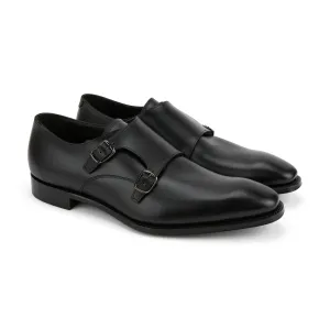 Sylvester Black Double Buckle Monk Shoe