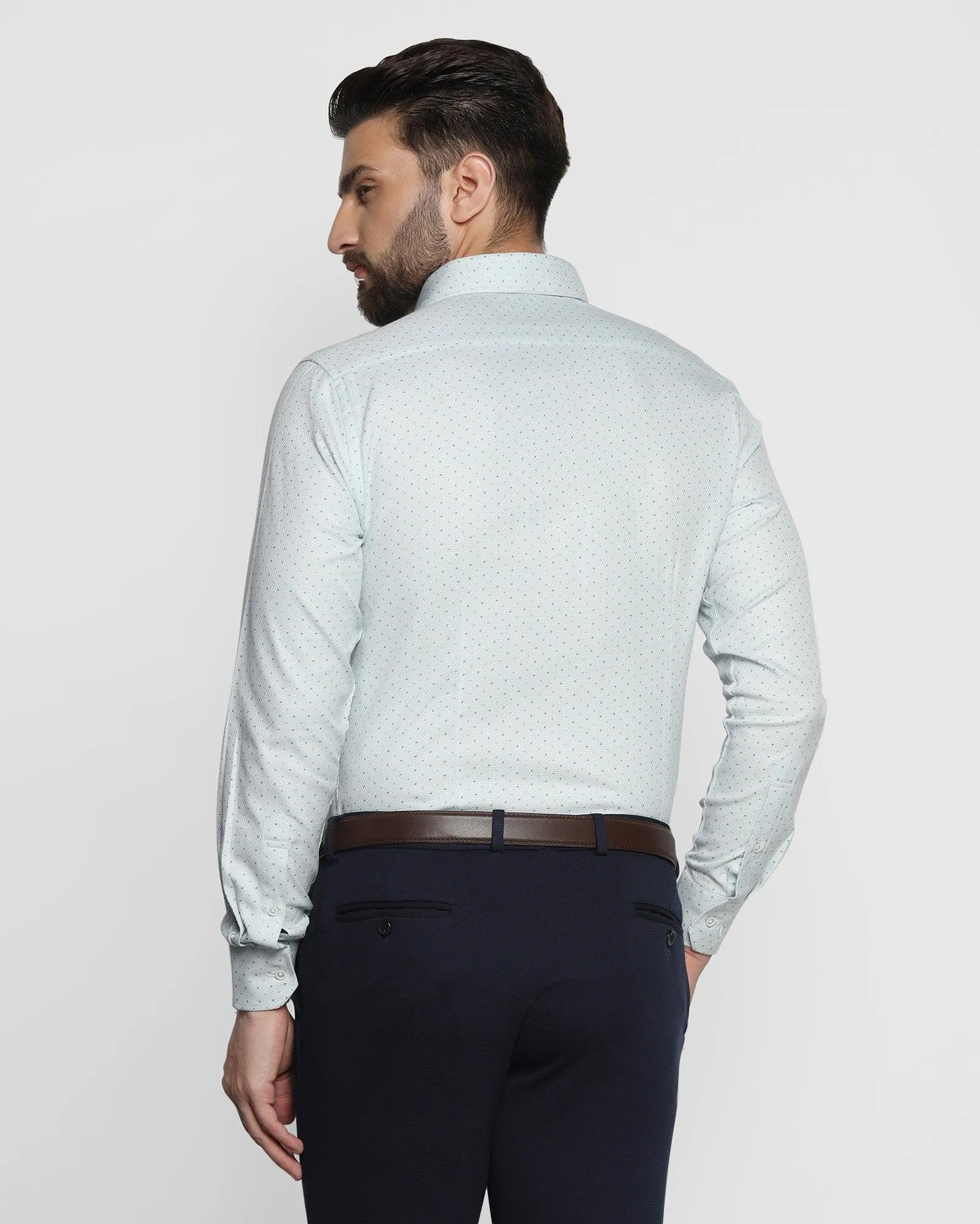 Temp Tech Formal Blue Textured Shirt - Larry